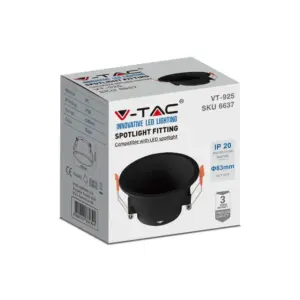 Χωνευτό φωτιστικό Spot GU10 στρογγυλό βαθύ μαύρο V-TAC – 6637