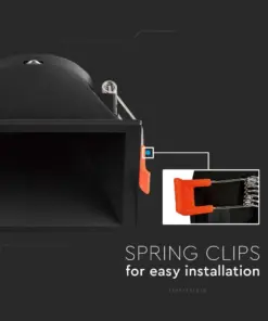 Χωνευτό φωτιστικό Spot GU10 τετράγωνο μαύρο V-TAC – 6639