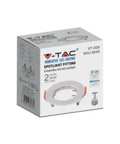 Χωνευτό φωτιστικό Spot GU10 στρογγυλό λευκό 2 τμχ. V-TAC – 6640