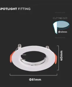 Χωνευτό φωτιστικό Spot GU10 στρογγυλό λευκό 2 τμχ. V-TAC – 6640