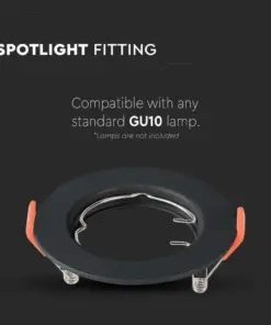Χωνευτό φωτιστικό Spot GU10 στρογγυλό μαύρο 2 τμχ. V-TAC – 6641