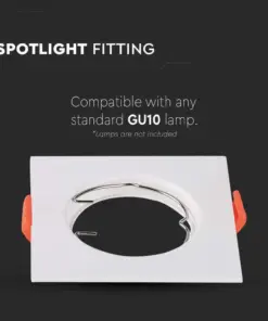 Χωνευτό φωτιστικό Spot GU10 τετράγωνο λευκό 2 τμχ. V-TAC – 6642