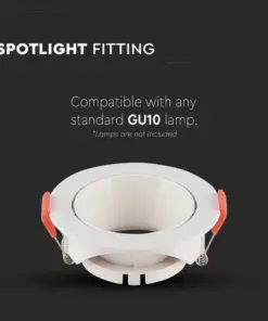 Χωνευτό φωτιστικό Spot GU10 στρογγυλό λευκό με λευκό ανακλαστήρα V-TAC – 6644