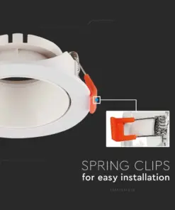 Χωνευτό φωτιστικό Spot GU10 στρογγυλό λευκό με λευκό ανακλαστήρα V-TAC – 6644