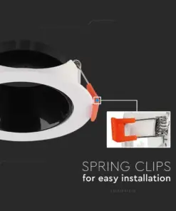 Χωνευτό φωτιστικό Spot GU10 στρογγυλό λευκό με μαύρο ανακλαστήρα V-TAC – 6645