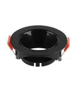 Χωνευτό φωτιστικό Spot GU10 στρογγυλό μαύρο με μαύρο ανακλαστήρα V-TAC – 6646