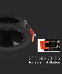 Χωνευτό φωτιστικό Spot GU10 στρογγυλό μαύρο με μαύρο ανακλαστήρα V-TAC – 6646