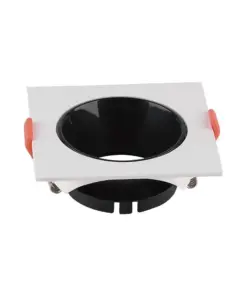 Χωνευτό φωτιστικό Spot GU10 τετράγωνο λευκό με μαύρο ανακλαστήρα V-TAC – 6651