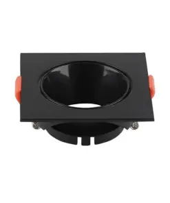 Χωνευτό φωτιστικό Spot GU10 τετράγωνο μαύρο με μαύρο ανακλαστήρα V-TAC – 6652