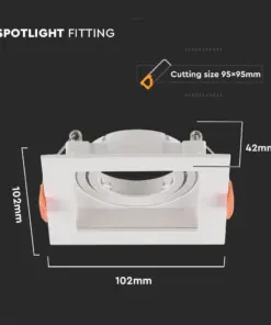 Χωνευτό φωτιστικό Spot GU10 τετράγωνο λευκό κινητό V-TAC – 6656