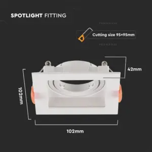 Χωνευτό φωτιστικό Spot GU10 τετράγωνο λευκό κινητό V-TAC – 6656