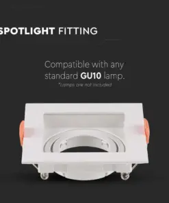 Χωνευτό φωτιστικό Spot GU10 τετράγωνο λευκό κινητό V-TAC – 6656