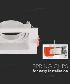 Χωνευτό φωτιστικό Spot GU10 τετράγωνο λευκό κινητό V-TAC – 6656