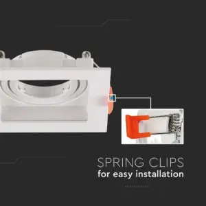 Χωνευτό φωτιστικό Spot GU10 τετράγωνο λευκό κινητό V-TAC – 6656