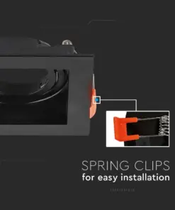 Χωνευτό φωτιστικό Spot GU10 τετράγωνο μαύρο κινητό V-TAC – 6657