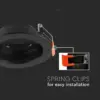 Χωνευτό φωτιστικό Spot GU10 στρογγυλό μαύρο κινητό V-TAC – 6659