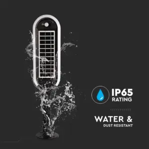 LED ηλιακό φωτιστικό κήπου 5W IP65 φυσικό λευκό 4000K με ανιχνευτή κίνησης & φωτός με μαύρο σώμα V-TAC – 6665