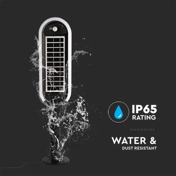 LED ηλιακό φωτιστικό κήπου 5W IP65 φυσικό λευκό 4000K με ανιχνευτή κίνησης & φωτός με μαύρο σώμα V-TAC – 6665