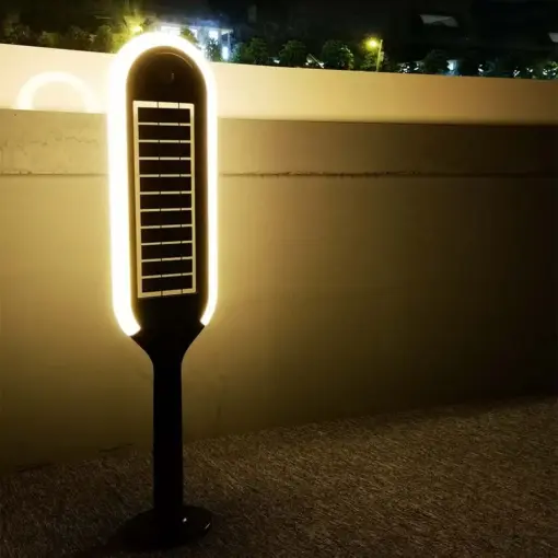 LED ηλιακό φωτιστικό κήπου 5W IP65 θερμό λευκό 3000K με ανιχνευτή κίνησης & φωτός με μαύρο σώμα V-TAC – 6666