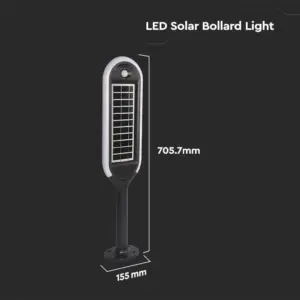 LED ηλιακό φωτιστικό κήπου 5W IP65 θερμό λευκό 3000K με ανιχνευτή κίνησης & φωτός με μαύρο σώμα V-TAC – 6666
