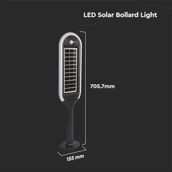 LED ηλιακό φωτιστικό κήπου 5W IP65 θερμό λευκό 3000K με ανιχνευτή κίνησης & φωτός με μαύρο σώμα V-TAC – 6666