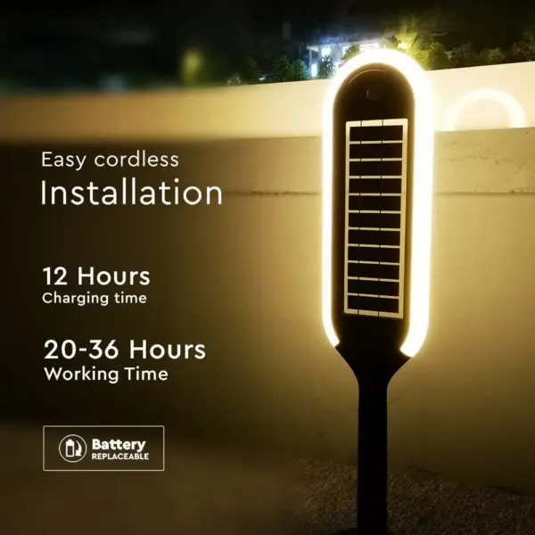 LED ηλιακό φωτιστικό κήπου 5W IP65 θερμό λευκό 3000K με ανιχνευτή κίνησης & φωτός με μαύρο σώμα V-TAC – 6666