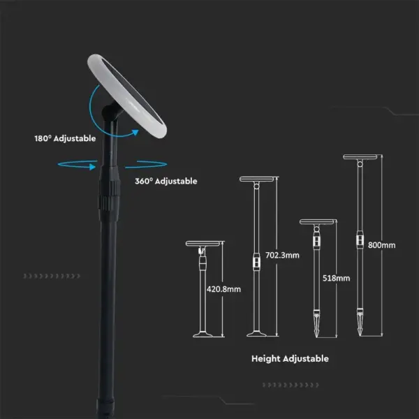 LED Ηλιακό Φωτιστικό Κήπου 3W IP65 Μαύρο Σώμα θερμό 3000K   Συσκευασία (2Τμχ)  V-TAC – 6668