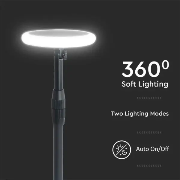 LED Ηλιακό Φωτιστικό Κήπου 3W IP65 Μαύρο Σώμα θερμό 3000K   Συσκευασία (2Τμχ)  V-TAC – 6668