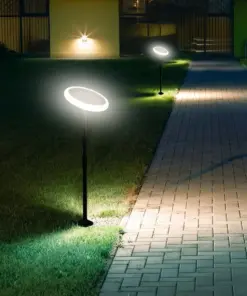 LED ρυθμιζόμενο ηλιακό φωτιστικό κήπου 8W IP65 φυσικό λευκό 4000K με ανιχνευτή φωτός με μαύρο σώμα V-TAC – 6669