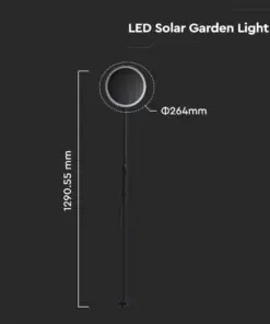 LED ρυθμιζόμενο ηλιακό φωτιστικό κήπου 8W IP65 φυσικό λευκό 4000K με ανιχνευτή φωτός με μαύρο σώμα V-TAC – 6669