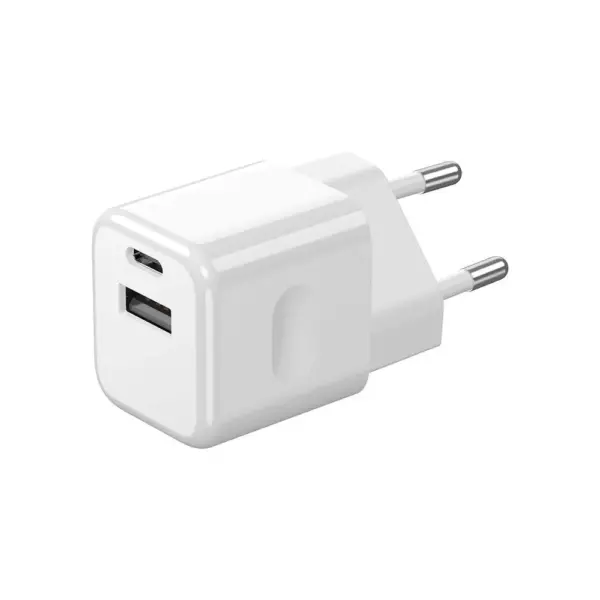 Ταχυφορτιστής ταξιδίου 30W δύο θυρών USB & Type-C με λευκό σώμα V-TAC - 6680