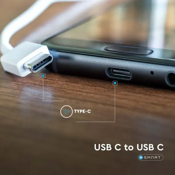 Καλώδιο USB Type C σε Type C λευκό 1m V-TAC – 6681