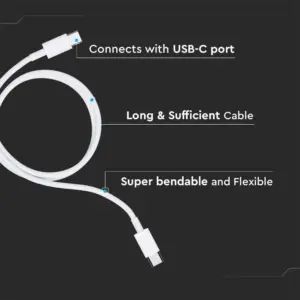 Καλώδιο USB Type C σε Type C λευκό 1m V-TAC – 6681