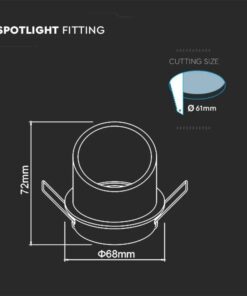 Χωνευτό φωτιστικό Spot GU10 στρογγυλό λευκό & χρυσό V-TAC – 6682