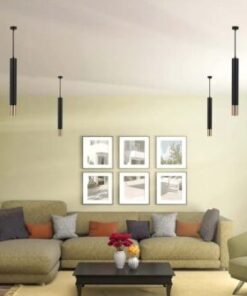 Κρεμαστό φωτιστικό Spot GU10 στρογγυλό με μαύρο & χρυσό σώμα 60 x 500mm V-TAC – 6689