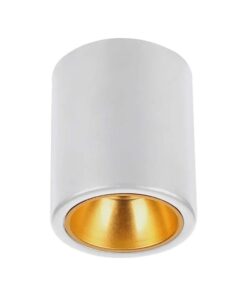 Επιφανειακό φωτιστικό Spot GU10 στρογγυλό με λευκό & χρυσό σώμα V-TAC – 6690