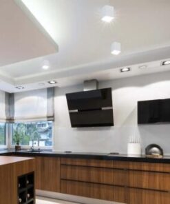 Επιφανειακό φωτιστικό Spot GU10 τετράγωνο με λευκό & χρυσό σώμα V-TAC – 6692