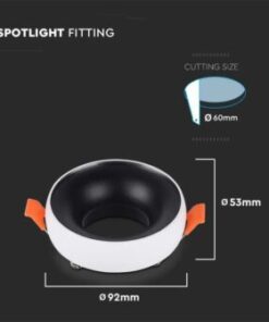 Χωνευτό φωτιστικό Spot GU10 στρογγυλό με λευκό & μαύρο V-TAC – 6694