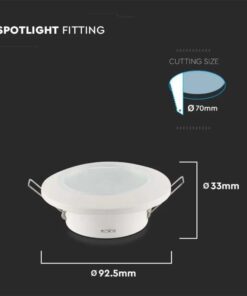 Χωνευτό φωτιστικό Spot GU10 στρογγυλό με λευκό σώμα IP44 V-TAC – 6698