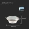 Χωνευτό φωτιστικό Spot GU10 στρογγυλό με satin nickel σώμα IP44 V-TAC – 6700