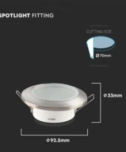 Χωνευτό φωτιστικό Spot GU10 στρογγυλό με satin nickel σώμα IP44 V-TAC – 6700