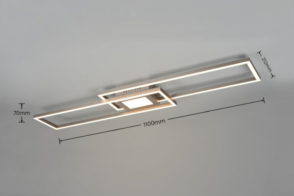 Φωτιστικό Οροφής Trio Lighting  LED 38W Νίκελ Ματ Μεταλλικό Dimmable  4500lm  RGB+2700K-6500K με Τηλεχειριστήριο – 670710507