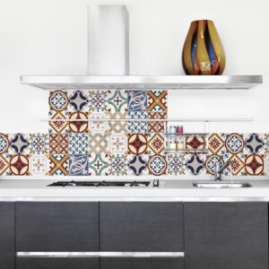 Red Tiles μπορντούρα προστασίας τοίχων κουζίνας Ango – 67114