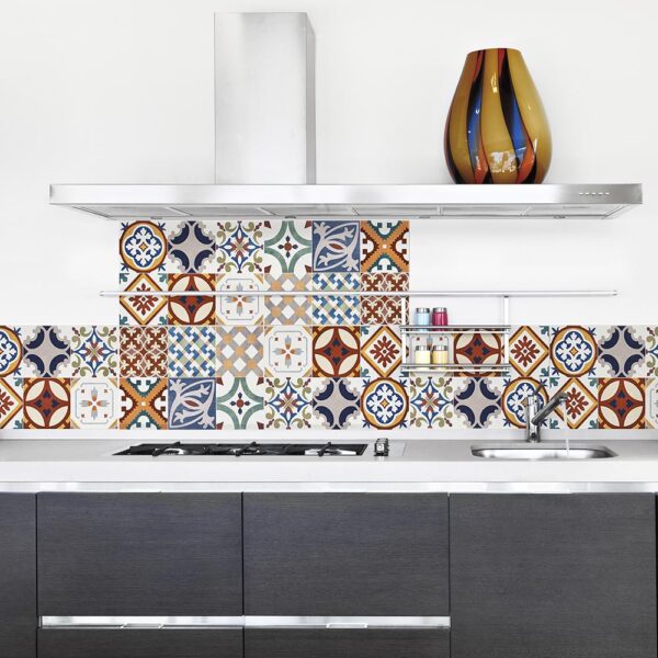 Red Tiles μπορντούρα προστασίας τοίχων κουζίνας Ango – 67114