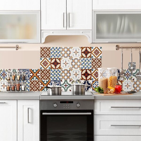 Red Tiles μπορντούρα προστασίας τοίχων κουζίνας Ango – 67114