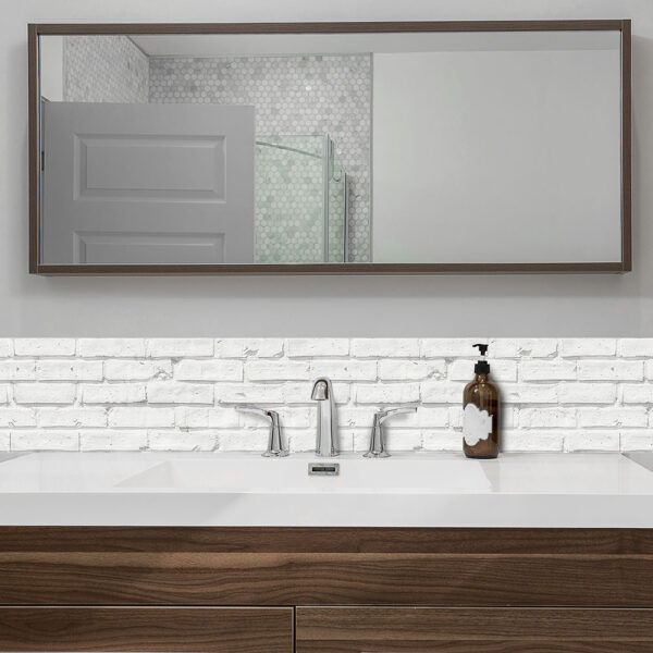 White Bricks μπορντούρα προστασίας τοίχων κουζίνας Ango – 67115