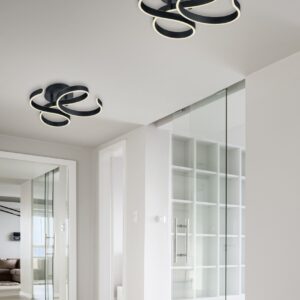 Φωτιστικό Οροφής Trio Lighting LED 40W  Ανθρακί Μεταλλικό Step Dimmable 6000lm 3000K  671310142