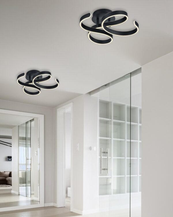 Φωτιστικό Οροφής Trio Lighting LED 40W  Ανθρακί Μεταλλικό Step Dimmable 6000lm 3000K  671310142