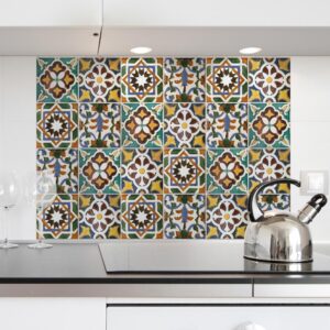 Green Tiles L πλάτη προστασίας τοίχου εστιών κουζίνας Ango – 67210