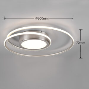 Φωτιστικό Οροφής Trio Lighting  LED 56W Νίκελ Ματ Μεταλλικό Dimmable 6800lm  2700 – 6000K – 672310207